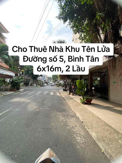 Cho thuê nhà đường số 5, Bình Tân khu Tên Lửa, 6x16m, 3 tấm, 24tr