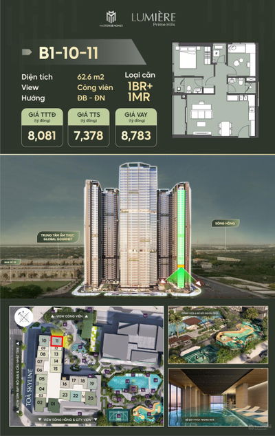 5 căn ngoại giao giá tốt nhất Lumiere Prime Hills chiết khấu 17,3% trực tiếp vào giá