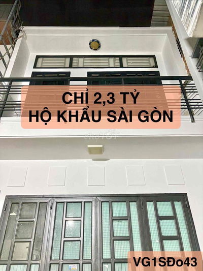 NHỈNH 2 TỶ CÓ HỘ KHẨU SG, 2 PHÚT RA NGUYỄN KIỆM, 5 PHÚT RA BV 175