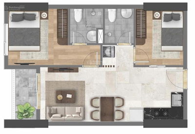 CHỦ GỞI GẤP 2PN-2WC (53,69m2), GIÁ TỐT, ngay trạm Metro, chỉ cần thanh toán 15%~299tr, ngưng 2 năm