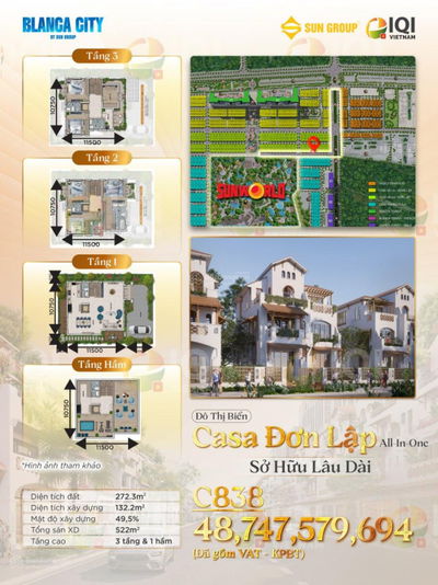 Biệt thự đơn lập trực diện công viên Sun World lớn nhất Miền Nam - sở hữu lâu dài&vài bước ra biển