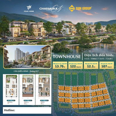 SunGroup Charmora City mở bán 600 căn biệt thự song lập, đơn lập và nhà phố,shophouse