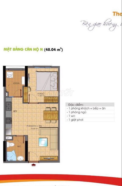 Căn hộ 1PN + 1WC chung cư Era Town Q7, nội thất cơ bản