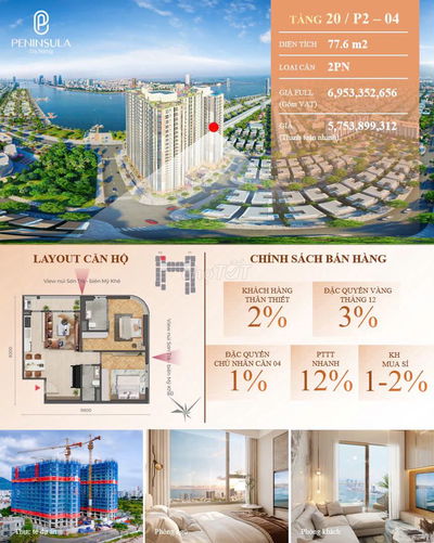 [PENINSULA] CĂN HIẾM 2 PN TẦNG CAO VIEW BIỂN MỸ KHÊ + BÁN ĐẢO SƠN TRÀ