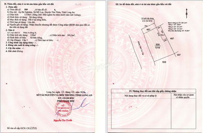 BÁN ĐẤT THỔ CƯ 1318 m2 - 9 tỷ 6