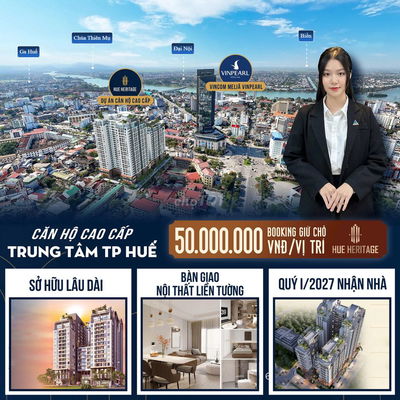 [HUE HERITAGE] Căn VIP 3PN 81,8m2 - View Trực Diện Ngã 6 TT TP.Huế