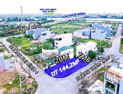 Bán lô góc Thâm Tâm và Phi Bình 4, 144m2 gần cầu Khuê Đông