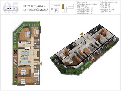 Chủ mót bán giảm sâu còn 19,9 tỷ cho căn 212m2,Sunshine Golden River full nội thất cao cấp, căn góc