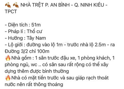 nhà Trệt giá rẻ ngay chợ An Bình