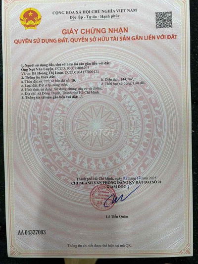 cần bán đất phun thổ cư 144,7m rồi ,đường Bùi công trừng hoác môn