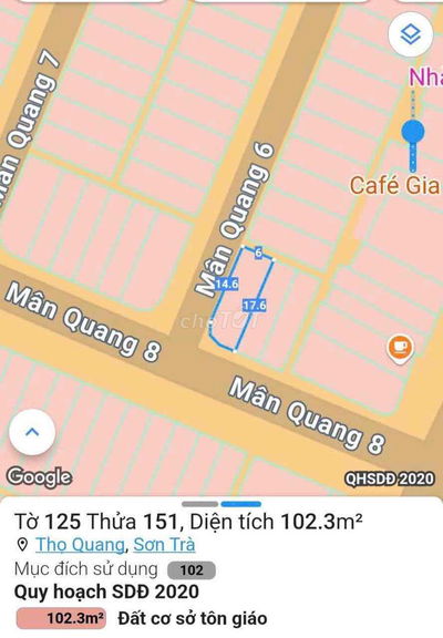 Bán góc 2mặt tiền đường Mân quang 8 và 6 thông ra ngô quyền  cách ngô
