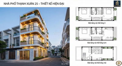 🏷️ BÁN NHÀ MỚI HXH 8M THẠNH XUÂN 25 – 4 LẦU – FULL NỘI THẤT_ 6 tỷ 690