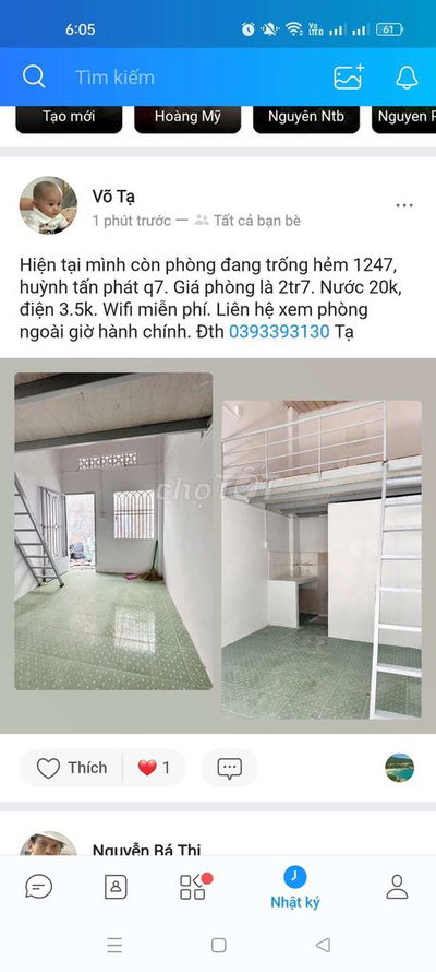Phòng Trọ 2tr7 Hẻm 1247 HTP