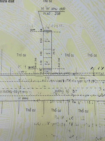 BÁN NHÀ (4,10mX20m) MẶT TIỀN ĐƯỜNG SỐ 37 TÂN QUY QUẬN 7