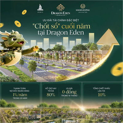 Mở bán đợt 1 đất nền Dragon Eden giáp Bình Chánh 26tr/m2 đã có sổ