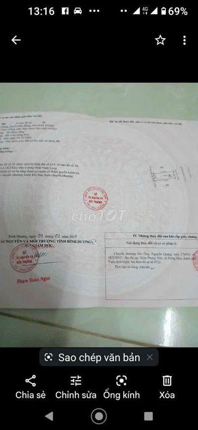 Cần bán đất Nam An bầu bàng dự án đã có sổ