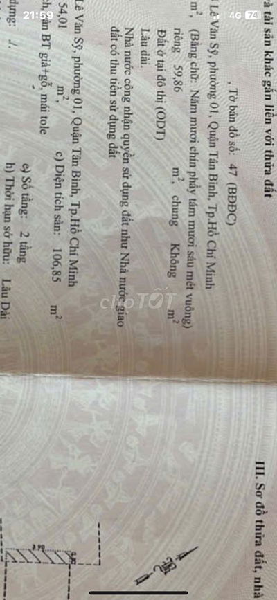 Nhà 60m2 Lê Văn Sĩ P1. DT:  4 x 15m 1 Lầu đúc