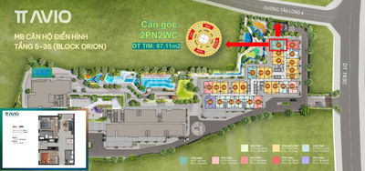 Hàng hiếm căn góc đẹp nhất block Orion 2pn view hồ bơi, full chiết khấu, TT 10 triệu/tháng