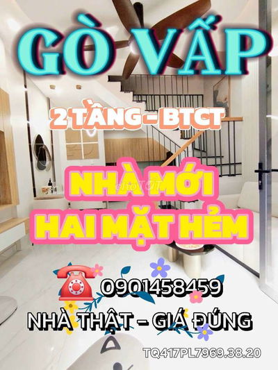 BÁN🏠QUANG TRUNG GV - 2 TẦNG BTCT - 🤑NHỈNH 4TY - HAI MẶT HẺM