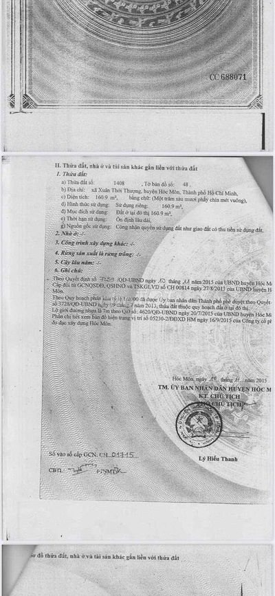 Đất Thổ Cư Xã Bà Điểm