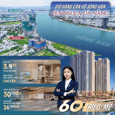 [Peninsula] Căn Hộ 1PN 48,2m2 - Trực Diện Sông Hàn - Nội Thất Cao Cấp