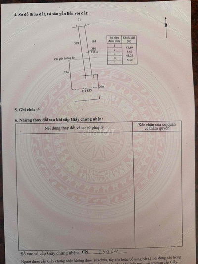 Cần bán MT 835A , thổ cư, Lộc Tiền, Mỹ Lộc, Cần Giuộc