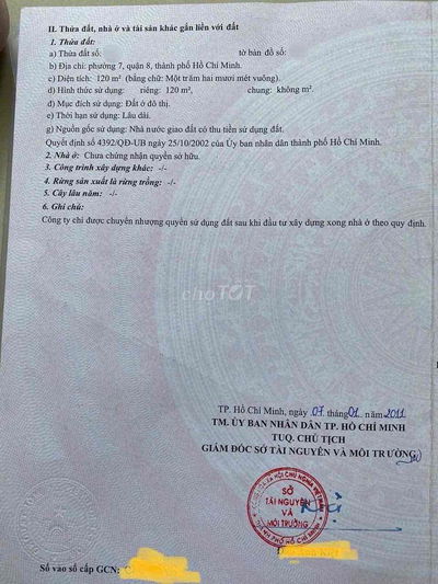 Đất 5m * 24m . KDC Phú Lợi P.7 Q.8.sổ hồng. MT nhựa 10m. giá : 5,2 tỷ