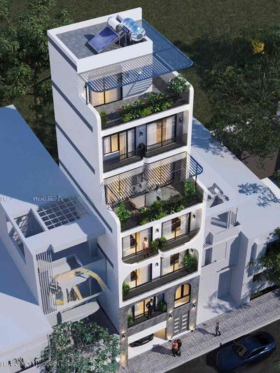 60m2 x 7 tầng, mặt tiền 6,02 mét, gara ô tô 7 chỗ, ngõ thông