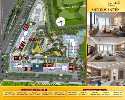 ĐỘC QUYỀN quỹ căn 2 - 3 - 4PN giá tốt nhất Sun Feliza Cầu Giấy - FULL GIÁ chỉ từ 9.5 tỷ
