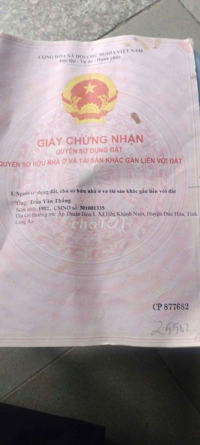 Cần bán gấp đất full thổ cư nở hậu 135m