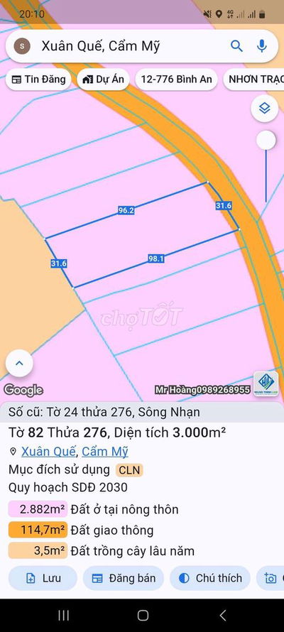 Cần bán đất sổ sẵn gần Sân Bay Long Thành giá 2,8tr/m2