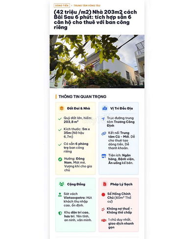 (42 triệu /m2) CHÍNH CHỦ Bán Nhà 203 m2 cách Bãi Sau 6 phút