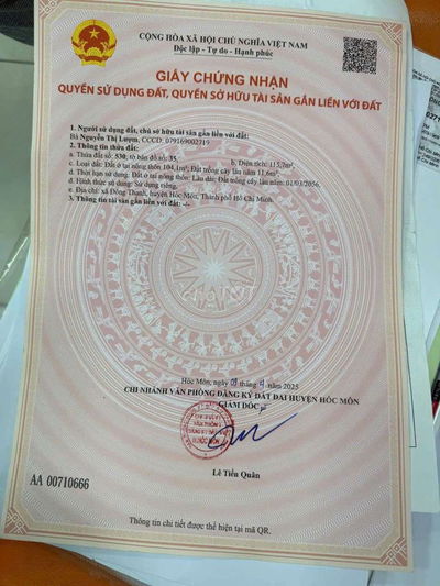 ĐÂT ĐÔNG THẠNH 2_6 , DT: 115m2 THỔ CƯ, SỔ HỒNG RIÊNG, CHỈ 3.39 TỶ