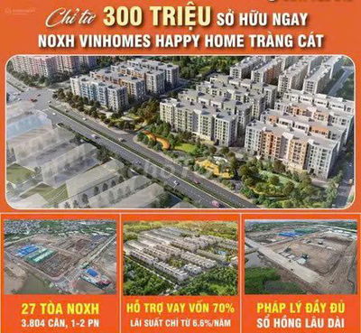 Nhà ở xã hội Happy Homes Tràng Cát + 59m2 + 2 Phòng Ngủ + 2 Vệ Sinh