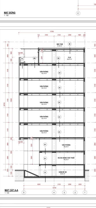 Cho thuê tòa nhà văn phòng 46 Chu Huy Mân, Long Biên (Tách tầng hoặc cả toà)