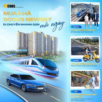 Bcons Newsky - mặt tiền QL13 - ngay ga Metro - giá gốc CĐT - tặng lộc
