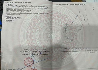 Đất trồng cây hằng năm 422m2 đường lớn 2 oto sát nhà dân ở