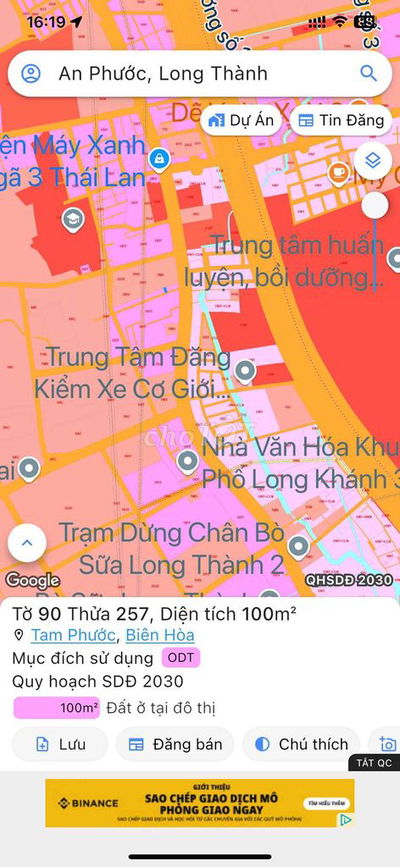 Đất ngã 3 Thái Lan, 1 sẹc Quốc Lộ 51, Tam Phước đi Long Thành