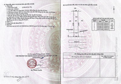 Chính chủ cắt lỗ đất củ chi MT đường Tỉnh Lộ xe Congtainer giá 2,1 tỷ