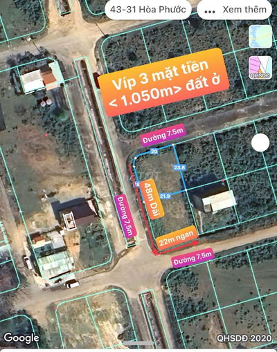 VÍP 3 MẶT TIỀN KHO BÃI , NHÀ VƯỜN 1.050M TĐC-HÒA NINH- ĐÀ NẴNG