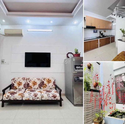 NHÀ MỚI, HẺM RỘNG, 1 TRỆT 2 LẦU, SÂN THƯỢNG, 3P. NGỦ ở & Làm Việc