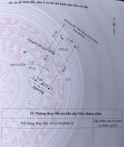 Bán gấp lô đất, 778m2 (400m2TC) MT ĐT794 Tân Châu-Tây Ninh, 1.69 tỷ