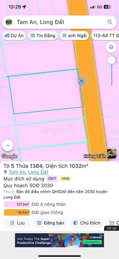 MẶT TIỀN ĐƯỜNG SỐ 8 TAM PHƯỚC CŨ BAY GIỜ  BÂY GIỜ THUỘC XÃ LONG ĐIỀN -