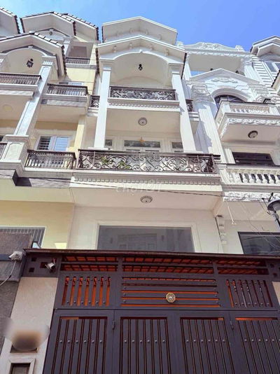 NHÀ MỚI ĐẸP 4TẦNG 5PN FULL NT, HẺM Ô TÔ THÔNG NGAY CHỢ AN NHƠN P6 GV