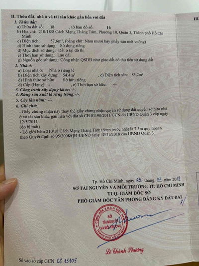 Chính chủ bán 210/18/8 CMT8 , p10, q3 4.3x15 1 lầu giá 8.3 tỉ