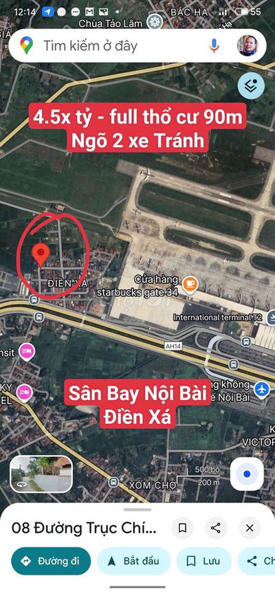 Full thổ cư 90m cạnh Sân Bay Nội Bài chủ cần tiền bán gấp