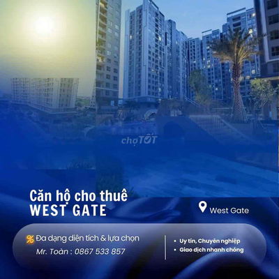 Cho thuê 3 Căn West Gate; Nhà trống 6,5tr; Full nội thất 8tr.