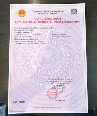 Bán đất 5x16 Biên Hòa giá 1.75 tỷ, SHR, hẻm 4m