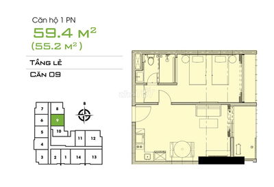 Thanh lý 04 căn hộ Toà nhà CSJ-01. 60m2. MT biển Thuỳ Vân tp Vũng Tàu