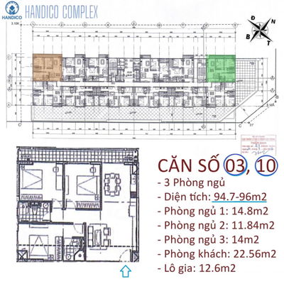 Bán nhanh căn hoa hậu 03,04,09 giá bao rẻ nhất dự án Handico Complex Lê Văn Lương.